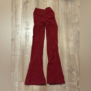 Burgundy Women's Yoga Flared Pants